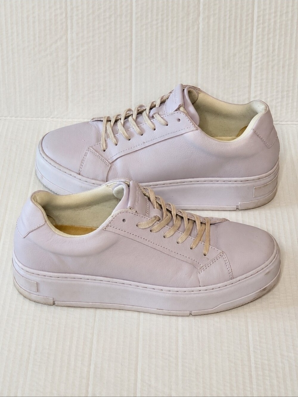 Vagabond Judy Platform Sneakers Lavender Leather Chunky Minimalist Shoes US 10